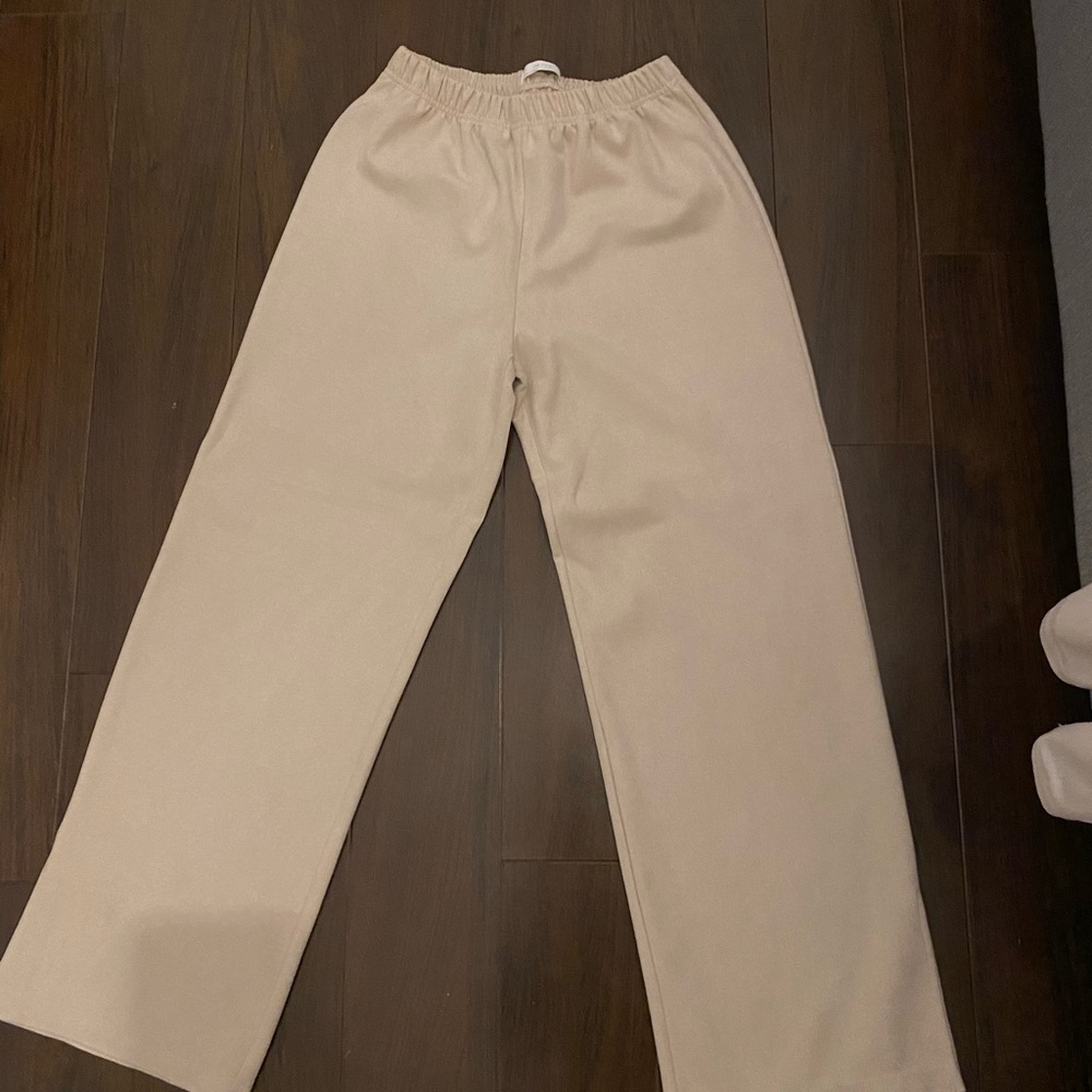 Suede full length pants